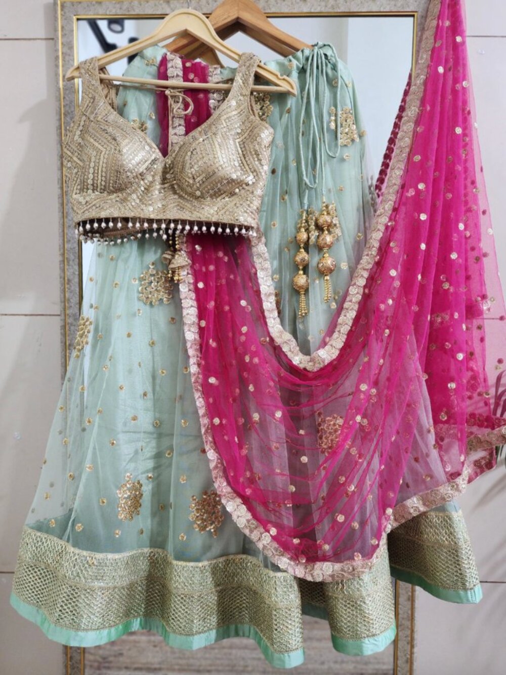 Beautiful Colorful Lahenga Choli with Dupatta Perfect for a wedding guest